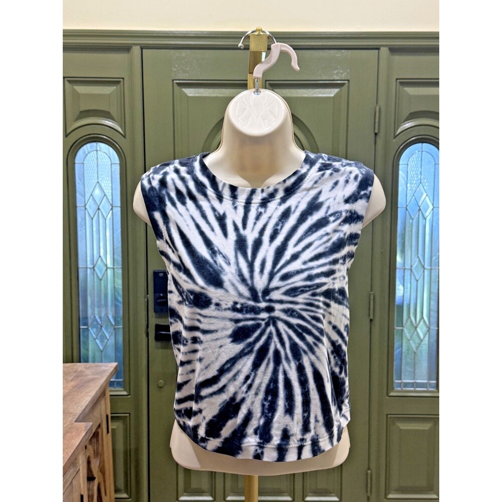 Jessica Simpson black & white Tie dye crew neck tank top size L